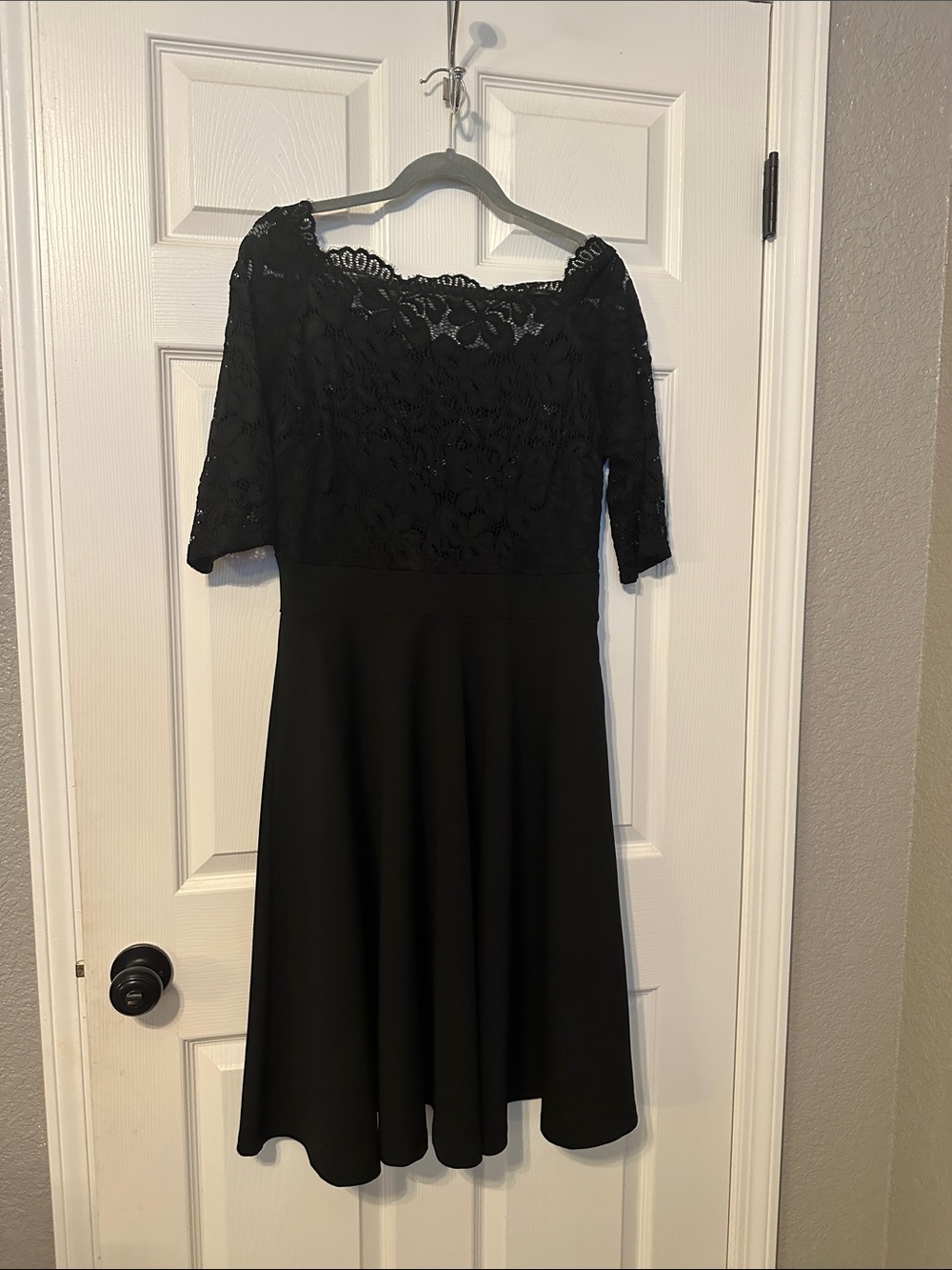 Black Lace Fit & Flare Dress